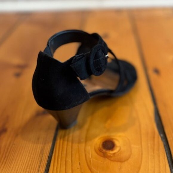 Paul Green Munchen Women's Sandals in Black Suede With Strap, Size 7 - Picture 8 of 9